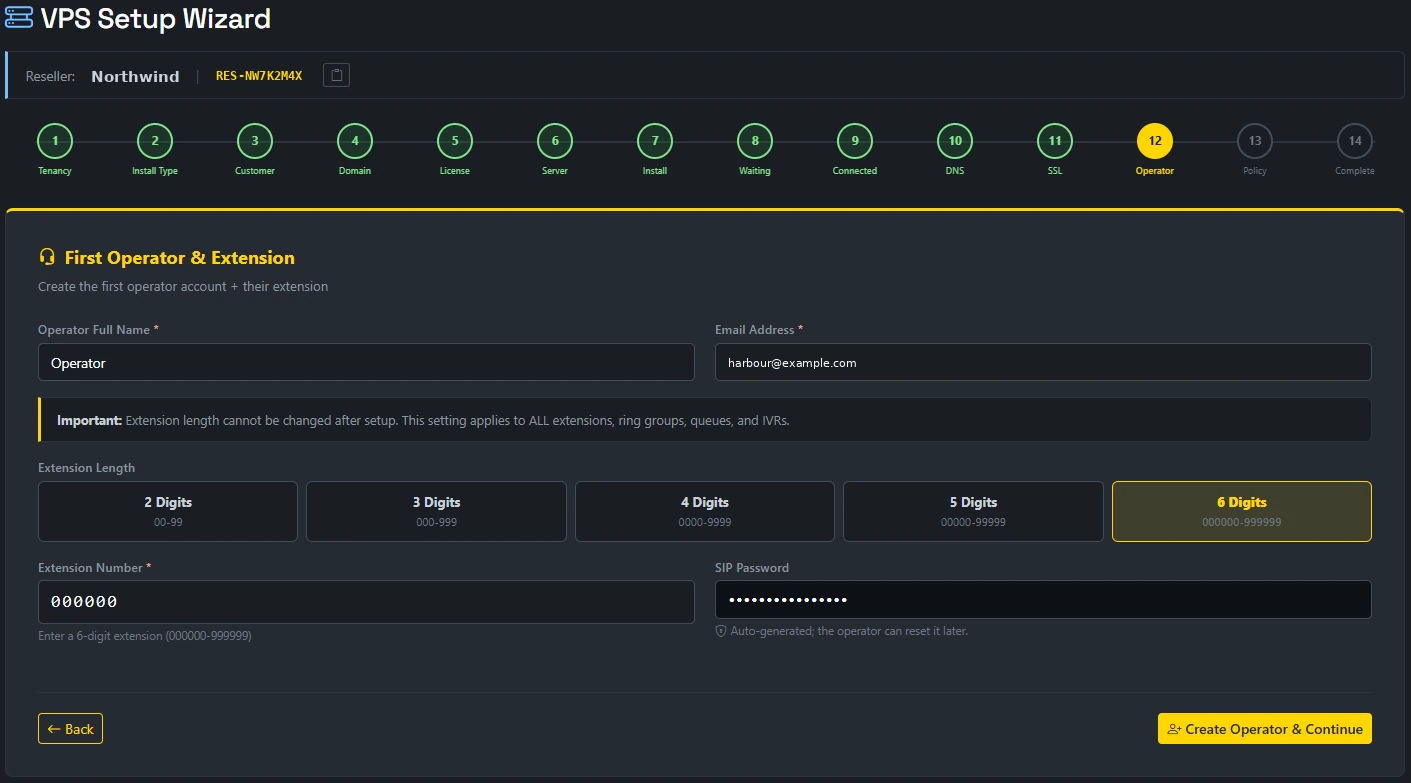 The VPS Setup Wizard part way through its fourteen steps.